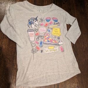 Girls Justice three quarter length t-shirt size 10